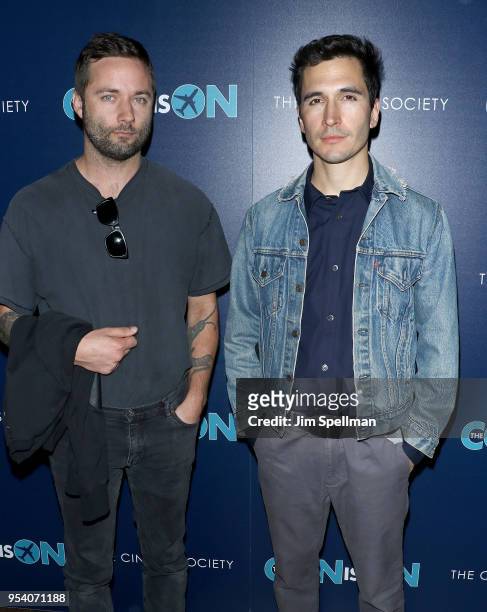 Jack McCollough and Lazaro Hernandez attend the screening of "The Con Is On" hosted by The Cinema Society at The Roxy Cinema on May 2, 2018 in New...