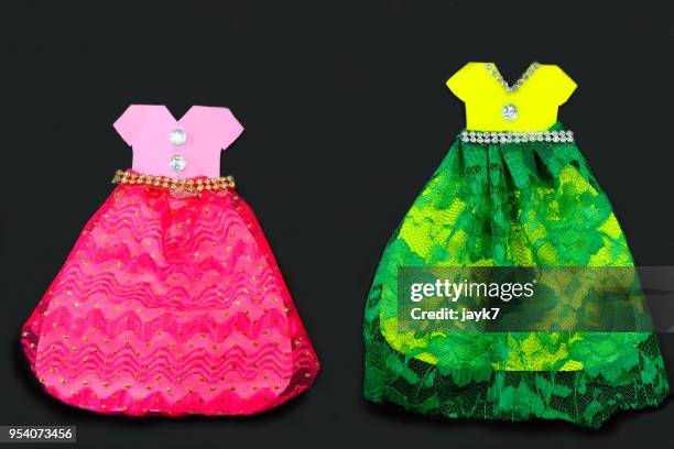 origami gowns - jayk7 origami stock pictures, royalty-free photos & images