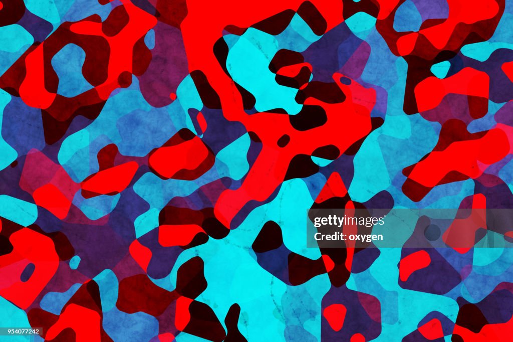 Abstract spotted red and blue pattern background