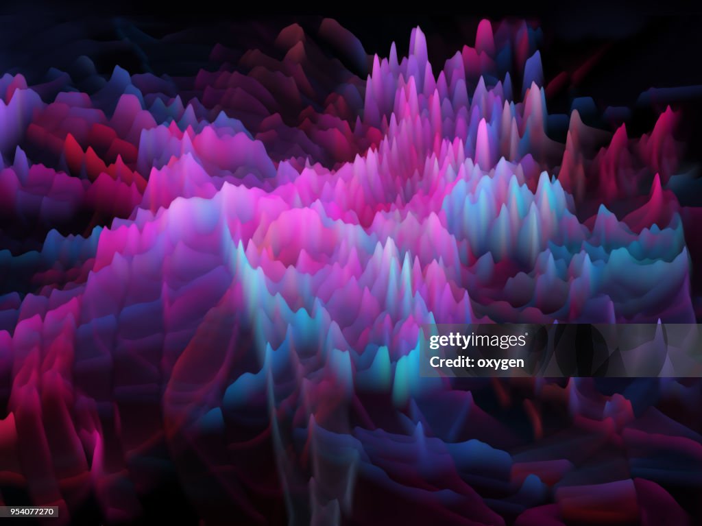 Colorful Abstract data flowing chromatic holographic dynamic waves