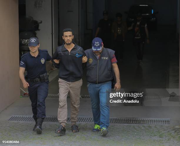 Ringleader of Daesh terror group Mohammad Matar is being brought to the courthouse after he and other three high level Daesh terrorists detained in...