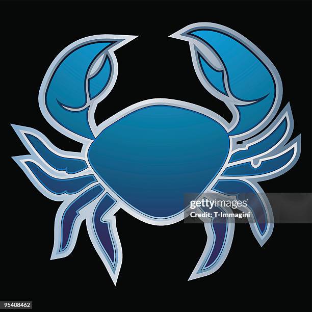 blue cancer - moon crabs stock illustrations