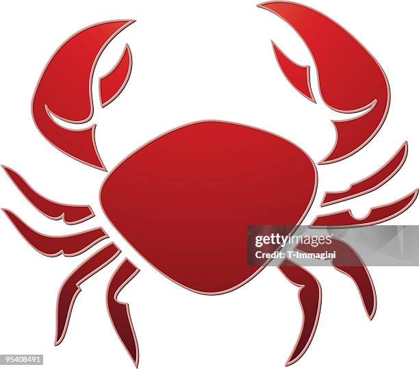zodiac red cancer - moon crabs stock illustrations