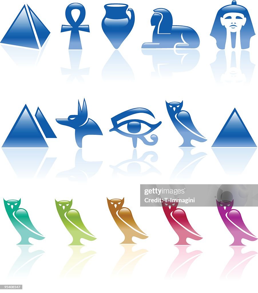 Six colour egypt icons