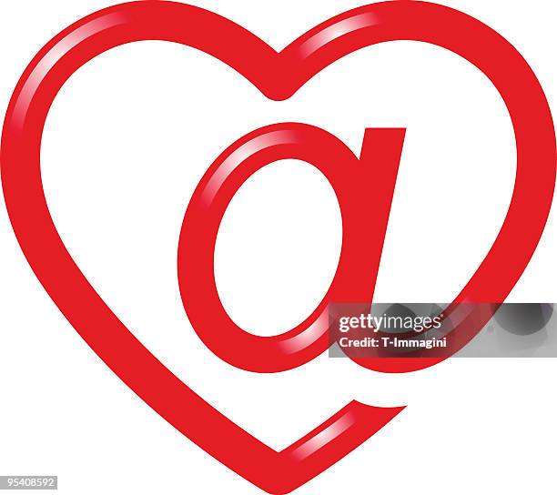 ilustraciones, imágenes clip art, dibujos animados e iconos de stock de corazón de - símbolo para el correo electrónico