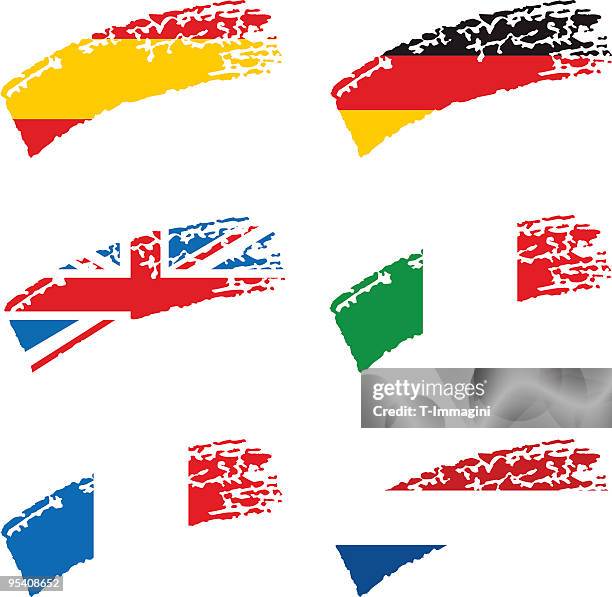 european flags - spain stock illustrations