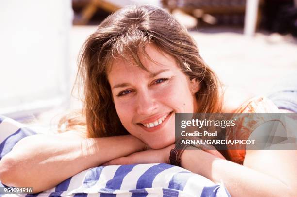 Marianne Basler lors du Festival de Cannes en mai 1990, France.