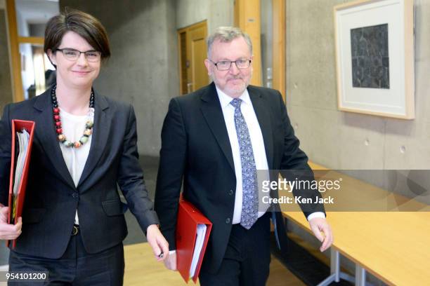 David Mundell, Secretary of State for Scotland in the UK Government, and Chloe Smith, Minister for the Constitution in the Cabinet Office, arrive to...