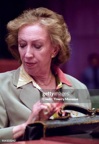 British Secretary of State for Environment, Food and Rural Affairs Margaret Beckett is looking at papers prior an EU agriculture Ministers meeting in...