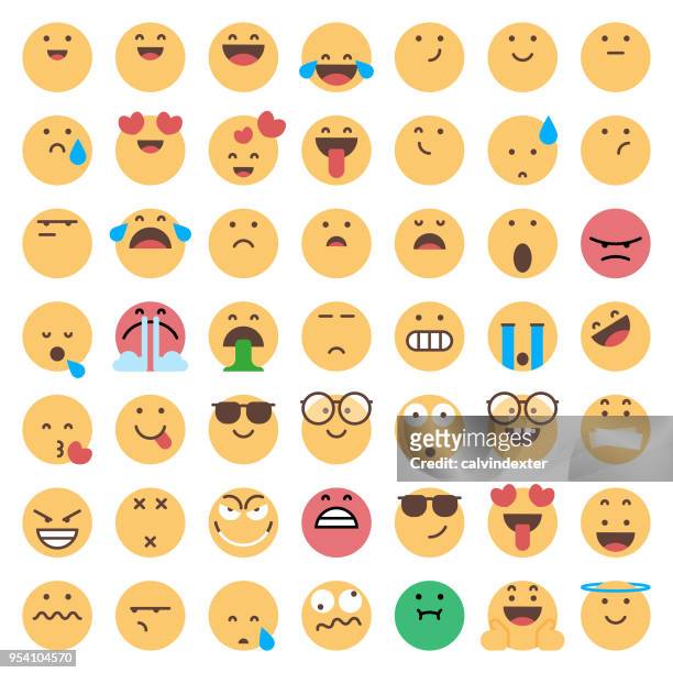 emoticons collection - smiley faces stock illustrations