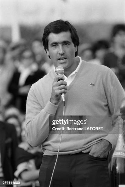 Severiano Ballesteros lors du Trophée Lancôme à Saint-Nom-la-Bretèche le 2 octobre 1983, France.