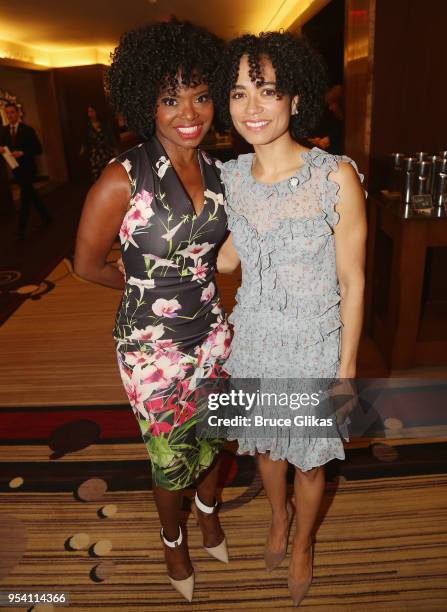 LaChanze and Lauren Ridloff pose at The 2018 Tony Award "Meet The Nominees" photo call & press junket at The Intercontinental New York Times Square...