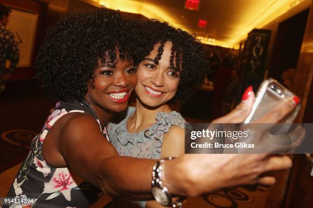 LaChanze and Lauren Ridloff pose at The 2018 Tony Award "Meet The Nominees" photo call & press junket at The Intercontinental New York Times Square...