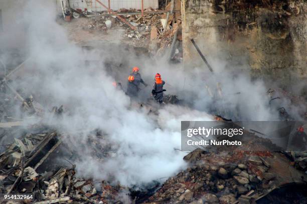 View of building collpsed in Sao Paulo, Brazil, on 2 May 218. Firefighter Captain Marcos Palumbo confirmed three more officially missing victims...