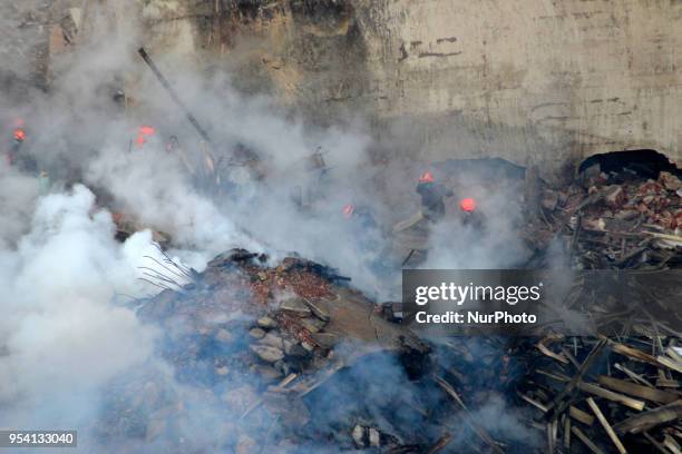 View of building collpsed in Sao Paulo, Brazil, on 2 May 218. Firefighter Captain Marcos Palumbo confirmed three more officially missing victims...