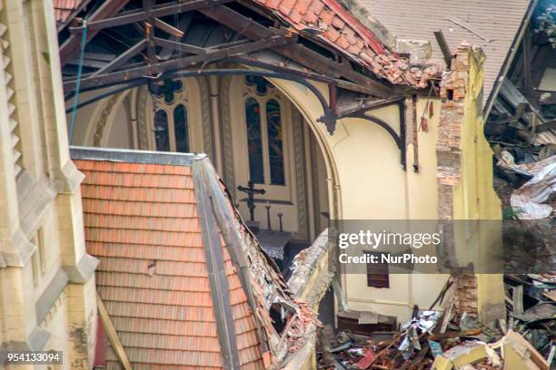 View of building collpsed in Sao Paulo, Brazil, on 2 May 218. Firefighter Captain Marcos Palumbo confirmed three more officially missing victims...