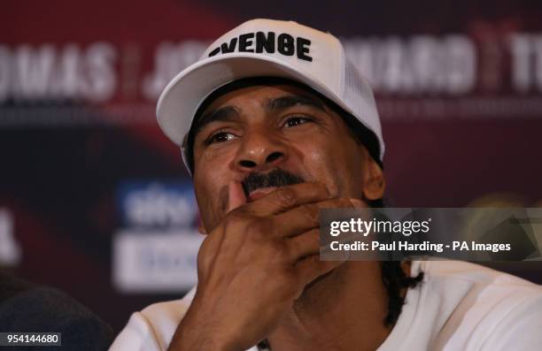 David Haye during the press conference at the Park Plaza, London.