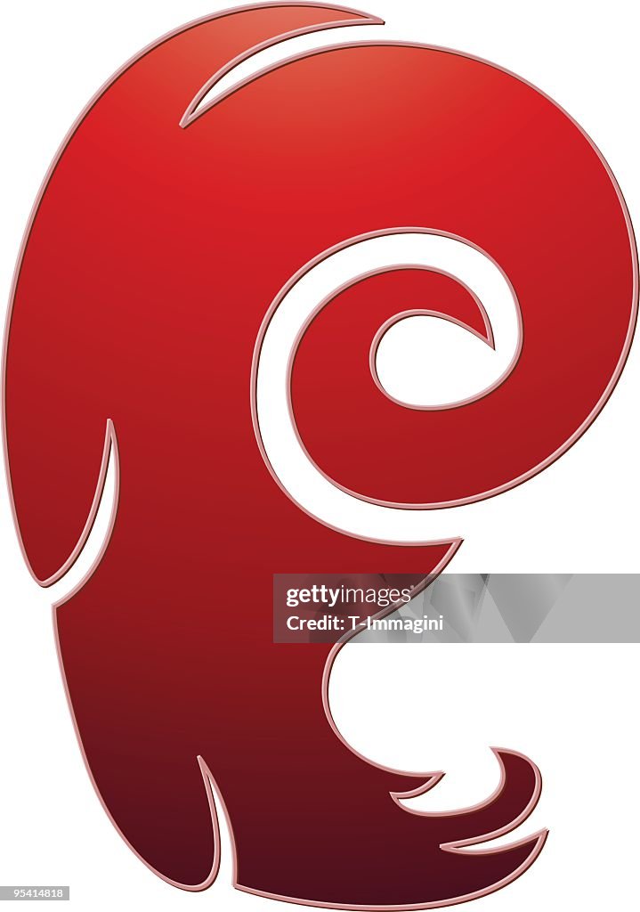 Zodiac red aries