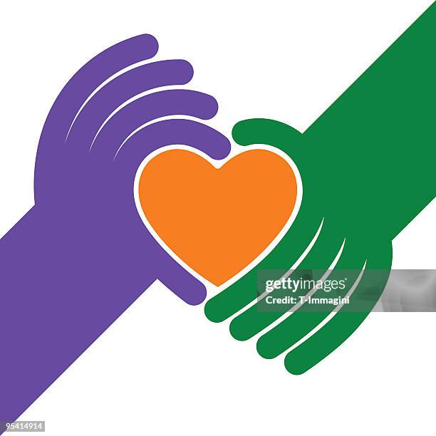 ilustraciones, imágenes clip art, dibujos animados e iconos de stock de corazón de regalos - holding hands