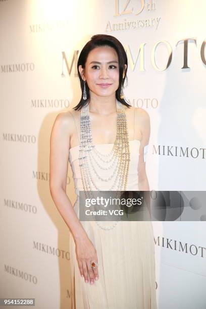 Actress Jessica Hester Hsuan attends Mikimoto 125th anniversary event on May 3, 2018 in Hong Kong, China.