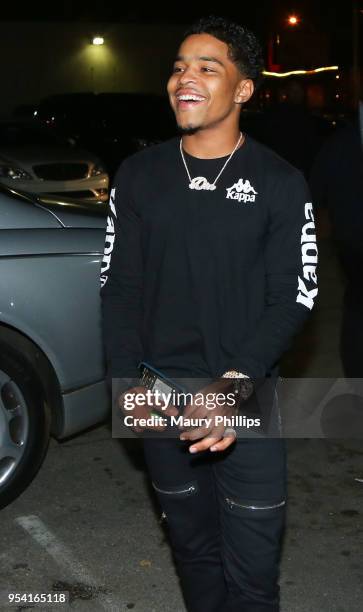 Justin Combs arrives at Murano official Ciroc Summer Colada Release hosted by Justin Combs on May 1, 2018 in West Hollywood, California.