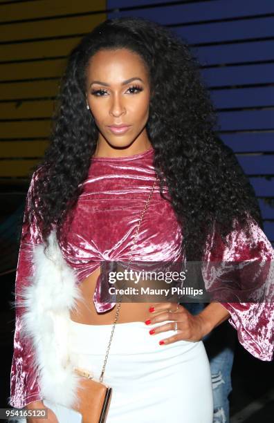 Amina Buddafly arrives at Murano official Ciroc Summer Colada Release hosted by Justin Combs on May 1, 2018 in West Hollywood, California.