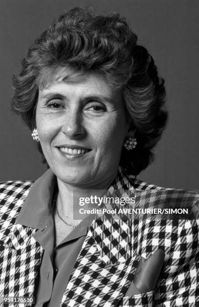 Edith Cresson lors du congrès du parti socialiste à Lille le 5 avril 1987, France.
