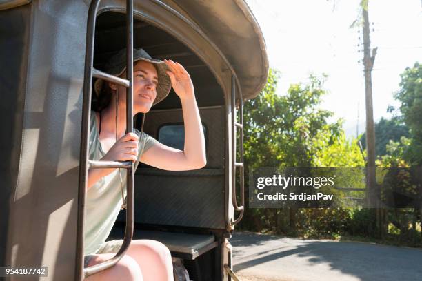 girl on safari - jungle safari stock pictures, royalty-free photos & images