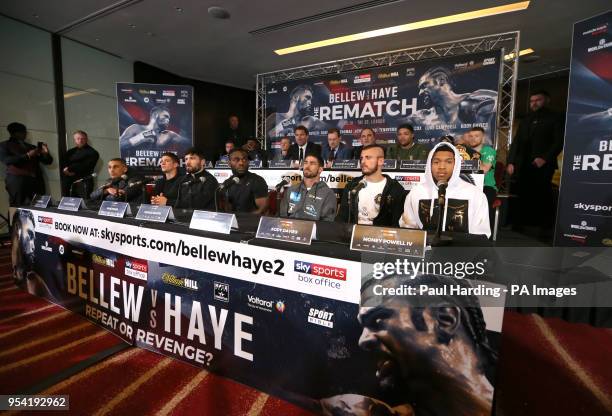 General view of the undercard lineup during the press conference at the Park Plaza, London. PRESS ASSOCIATION Photo. Picture date: Thursday May 3,...