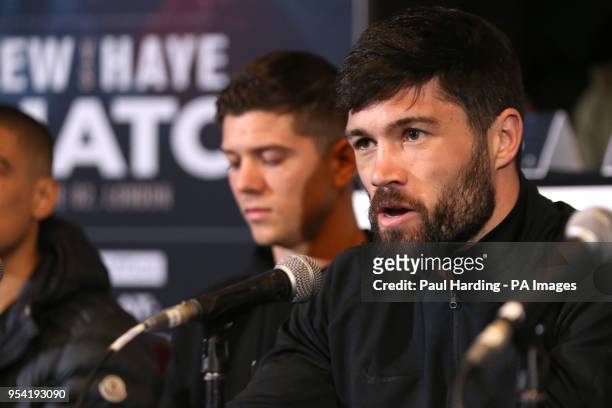 John Ryder during the press conference at the Park Plaza, London. PRESS ASSOCIATION Photo. Picture date: Thursday May 3, 2018. See PA story BOXING...