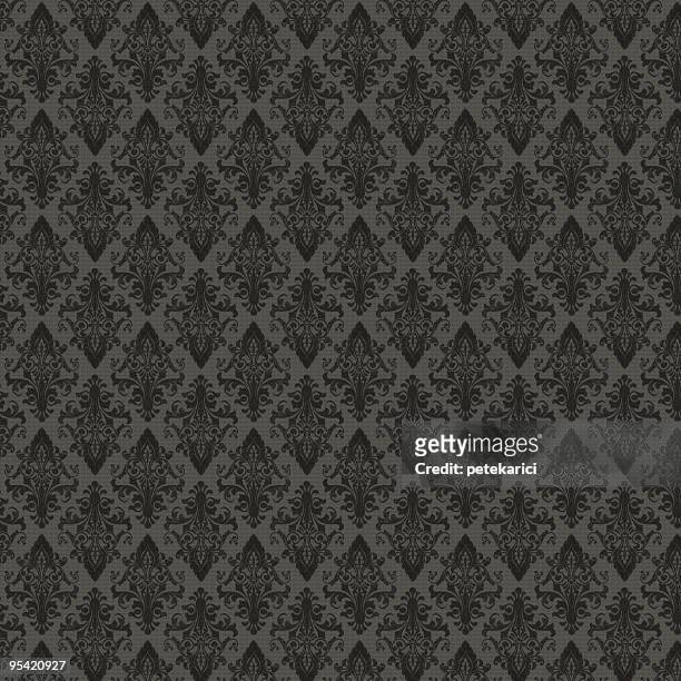 high resolution patterned wallpaper - black white floral wallpaper stock pictures, royalty-free photos & images