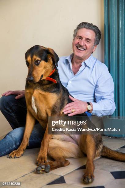 Actor Daniel Auteuil is photographed with his wife Aude for Paris Match on April 19, 2018 in Paris, France.