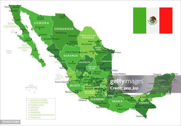 stockillustraties, clipart, cartoons en iconen met 15 - mexico - groene geïsoleerde 10 - mexicali