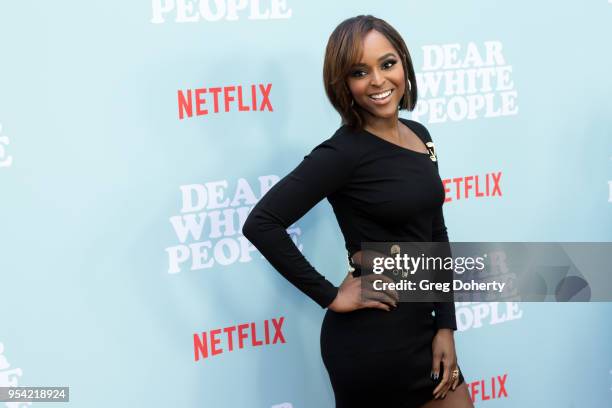 Antoinette Robertson attends the "Dear White People" Season 2 Special Screening on May 2, 2018 in Hollywood, California.