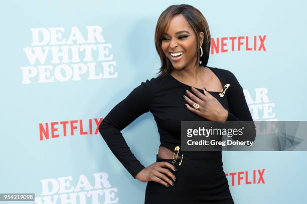 Antoinette Robertson attends the "Dear White People" Season 2 Special Screening on May 2, 2018 in Hollywood, California.