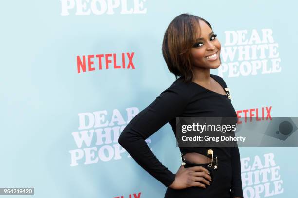 Antoinette Robertson attends the "Dear White People" Season 2 Special Screening on May 2, 2018 in Hollywood, California.