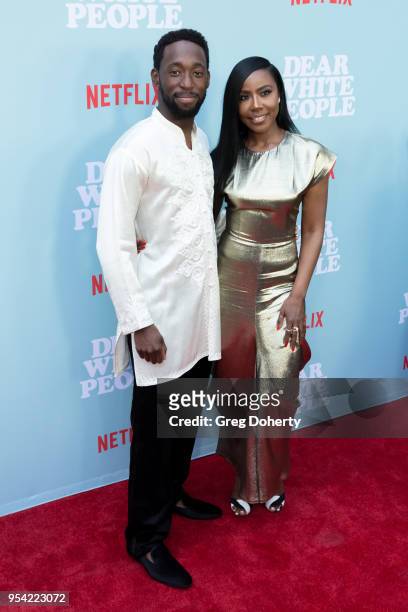 Jeremy Tardy and Nia Jervier attends the "Dear White People" Season 2 Special Screening on May 2, 2018 in Hollywood, California.