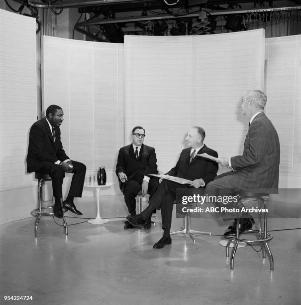 Dick Gregory, Art Buchwald, Block, Howard K Smith on Disney General Entertainment Content via Getty Images's 'Issues and Answers' program.