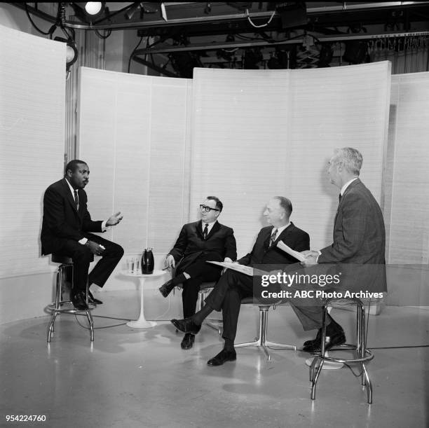 Dick Gregory, Art Buchwald, Block, Howard K Smith on Disney General Entertainment Content via Getty Images's 'Issues and Answers' program.