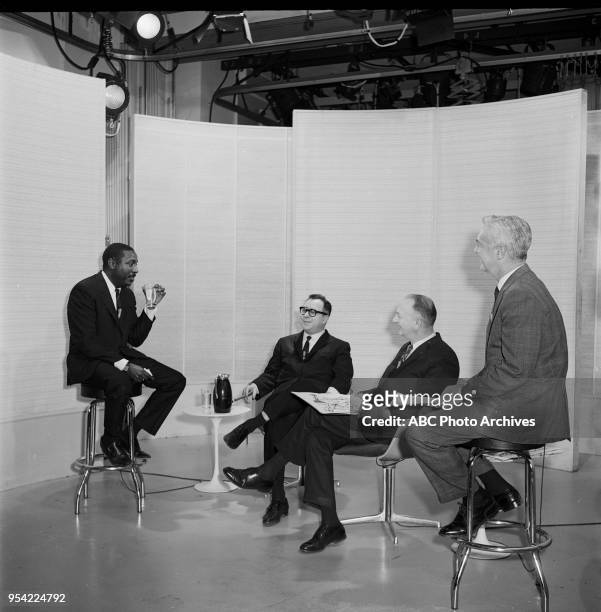 Dick Gregory, Art Buchwald, Block, Howard K Smith on Disney General Entertainment Content via Getty Images's 'Issues and Answers' program.