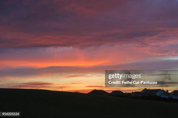 beautiful sunlihgt at bushmills, county antrim, northern ireland - bushmills stock pictures, royalty-free photos & images