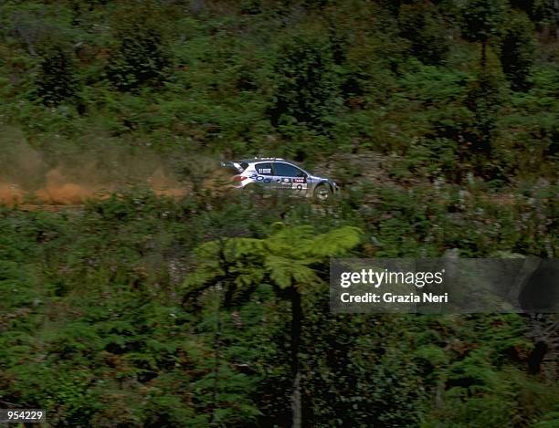 Francois Delecour of France driving the Peugeot 206 WRC in the FIA World Rally Championship round 13 Australian Rally around Perth in Australia. \...