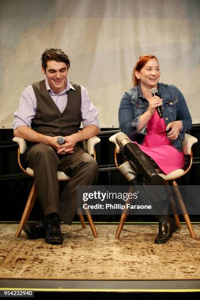 Mitte and Katy Sullivan speak onstage during the Ability panel at the 4th Annual Bentonville Film Festival - Day 3 on May 3, 2018 in Bentonville,...