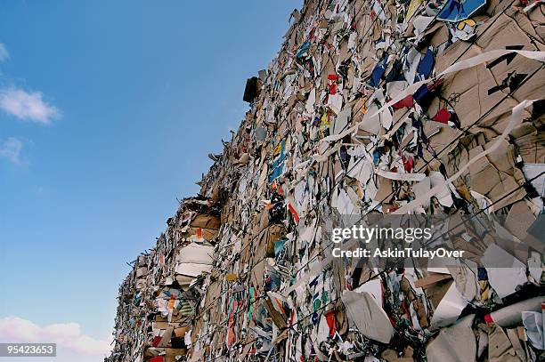 paper baled - cardboard recycling stock pictures, royalty-free photos & images