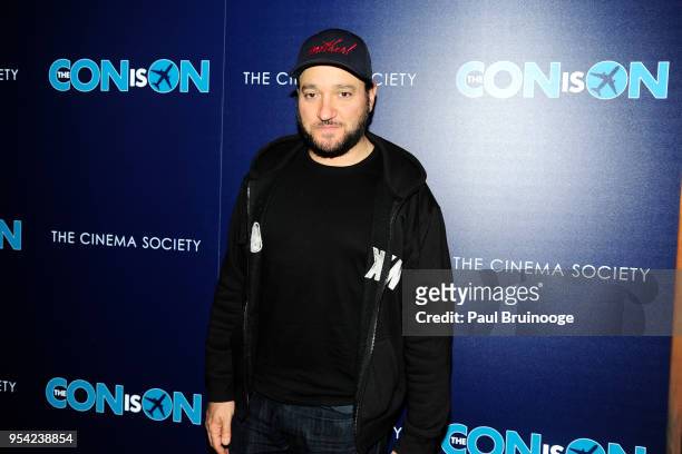 Gregg Bello attends The Cinema Society hosts a screening of "The Con is On" at Aloof Roof Top on May 2, 2018 in New York City.