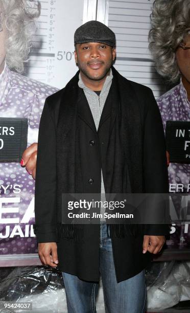 Director Tyler Perry attends the premiere of "Tyler Perry's Madea Goes to Jail" at the AMC Loews Lincoln Center on February 18, 2009 in New York City.