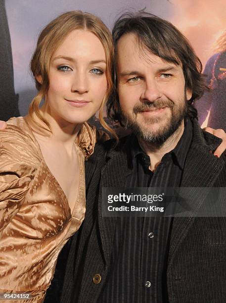 Actress Saoirse Ronan and director/producer Peter Jackson arrive at the Los Angeles Premiere "The Lovely Bones" at Grauman's Chinese Theatre on...