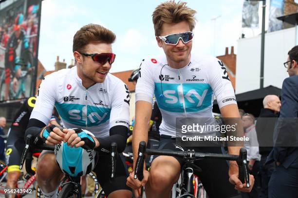 Start / Owain Doull of Great Britain and Team Sky / Jonathan Dibben of Great Britain and Team Sky / during the 4th Tour of Yorkshire 2018, Stage 1 a...