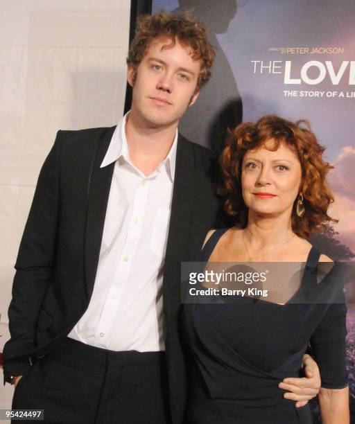 Actress Susan Sarandon and son Jack Robbins arrive at the Los Angeles Premiere "The Lovely Bones" at Grauman's Chinese Theatre on December 7, 2009 in...