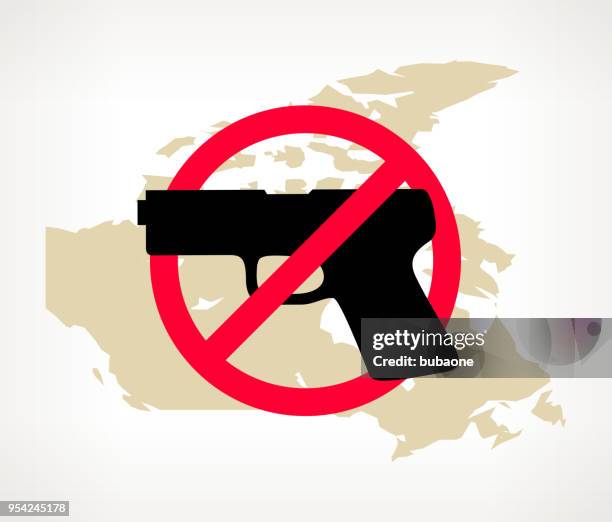 canada no gun violence vector poster - crossed guns stock illustrations